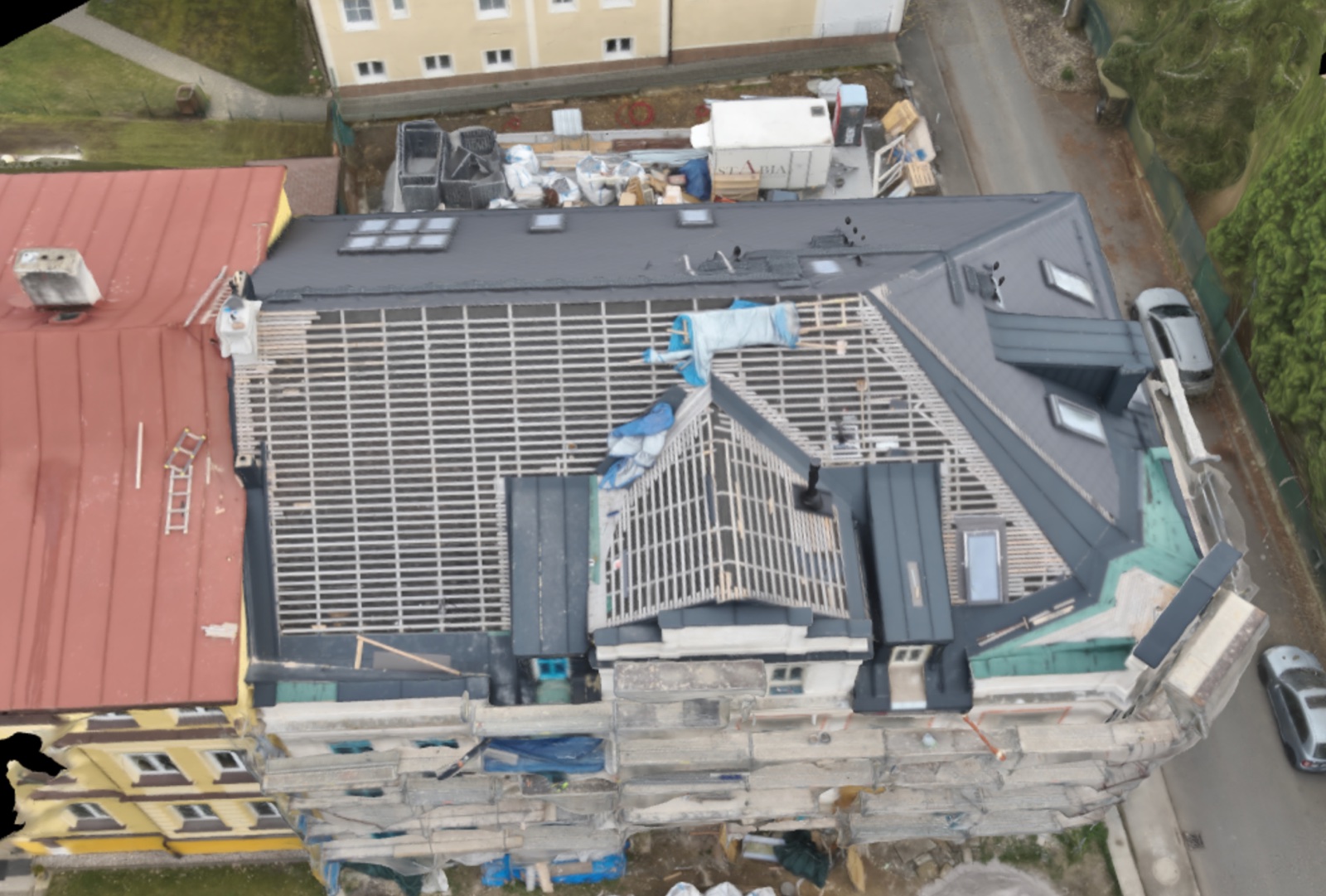 Fotogrammetrický 3D model střechy rekonstruovaného objektu